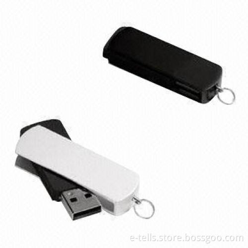 Swivel Capless Aluminum USB Flash Drives with Auto-run Content, Customized Colors Welcomed